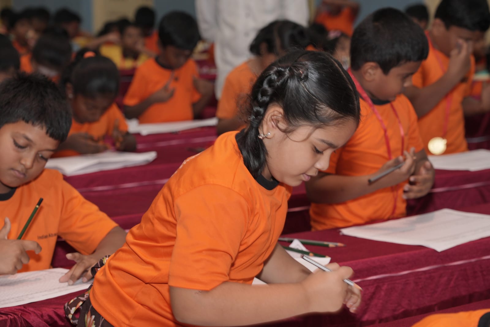 Students practicing Indian Abacus training at Kayal Academy in Teppakulam, Trichy